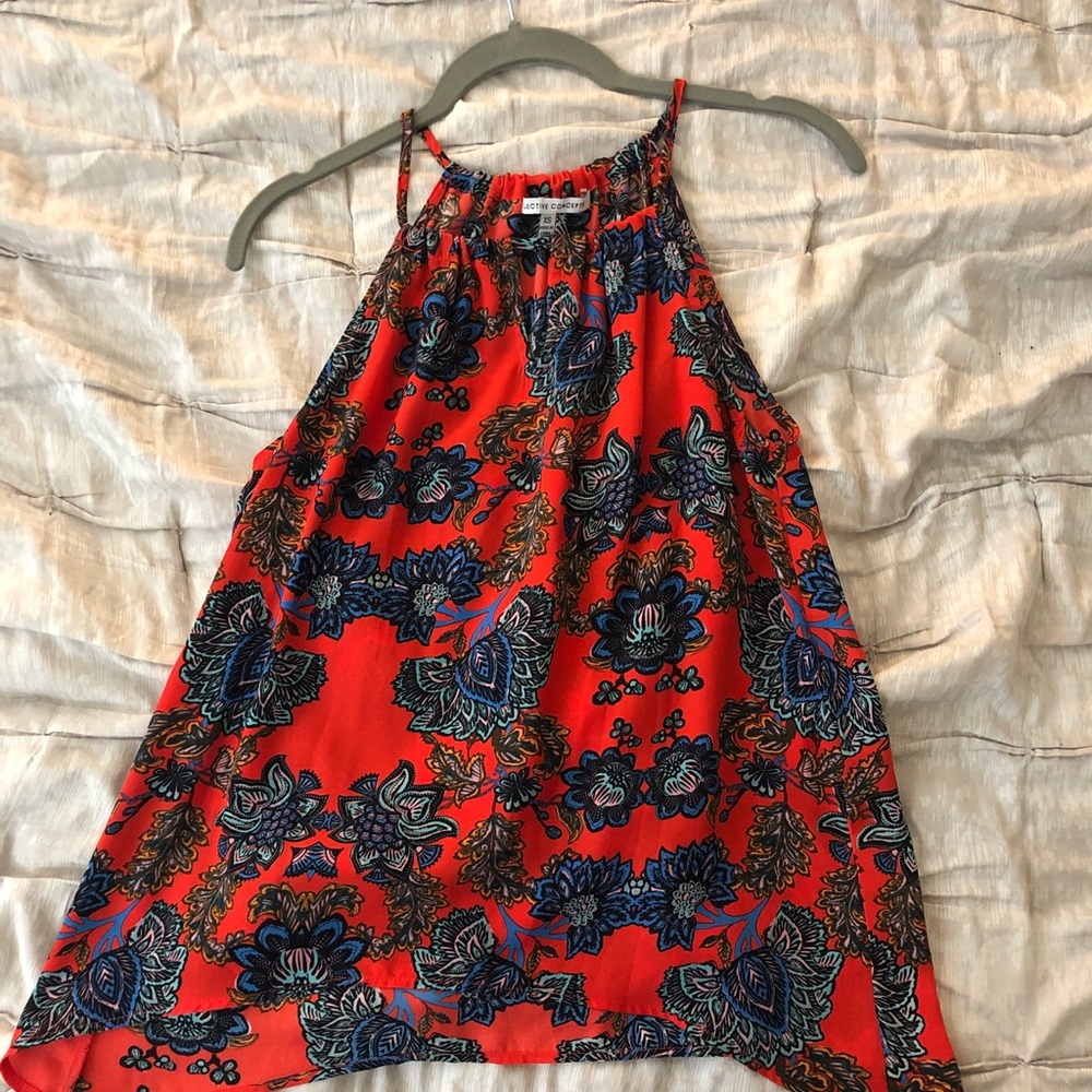 Colorful patterned flowy tank top